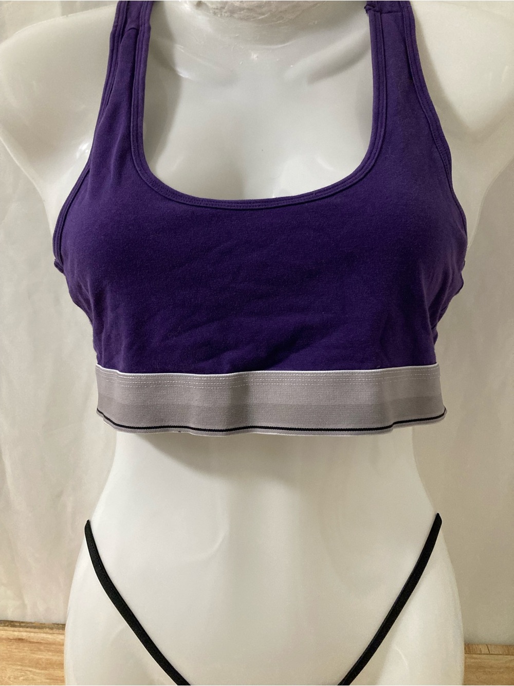 Purple Racerback Sports Bra Athletic Lounge Bralette M/L Unbranded